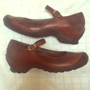 Merrell brown leather Plaza Mary Jane Shoe